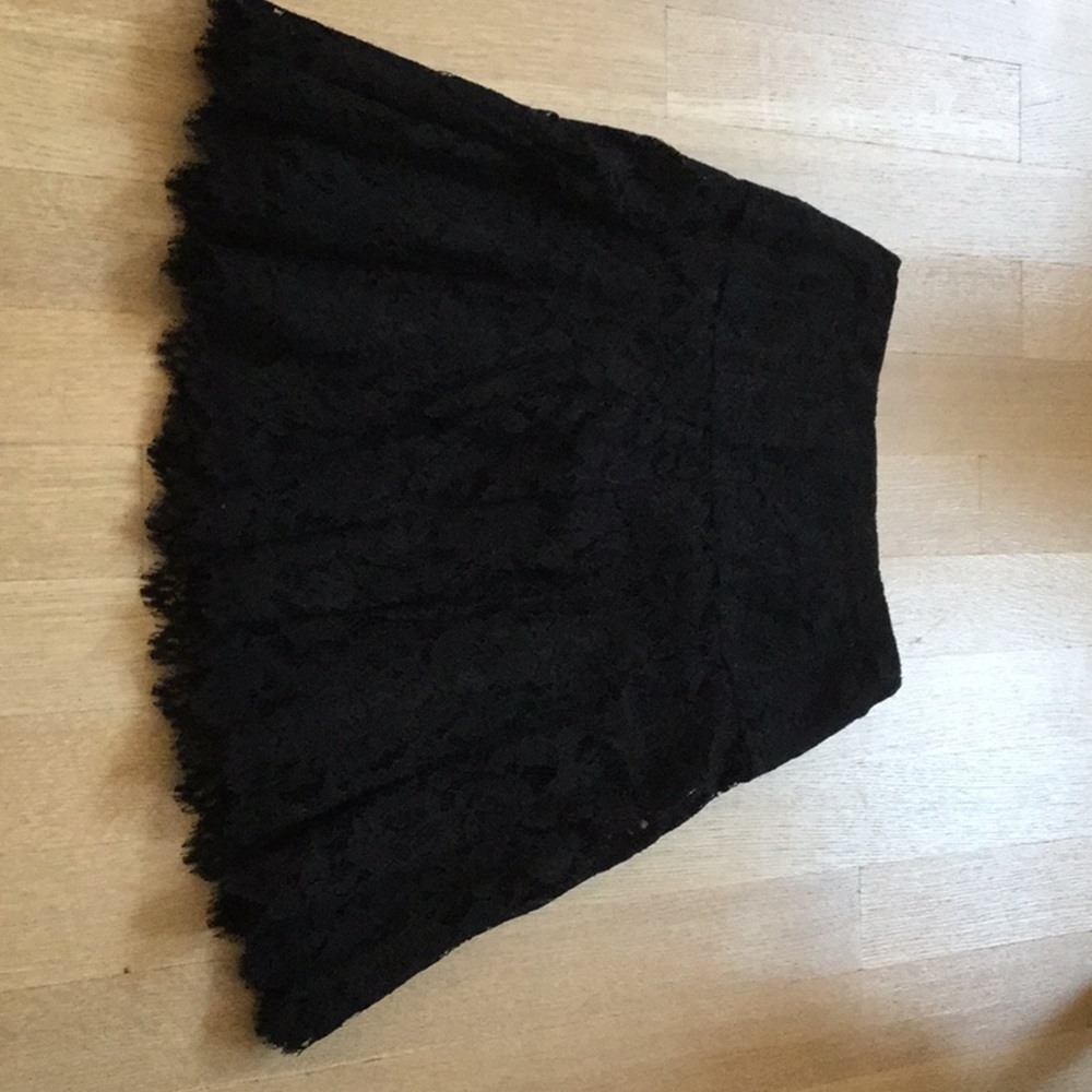 Nanette Lapore Black Drop Waist Lace Skirt